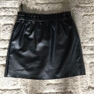 Leather mini skirt